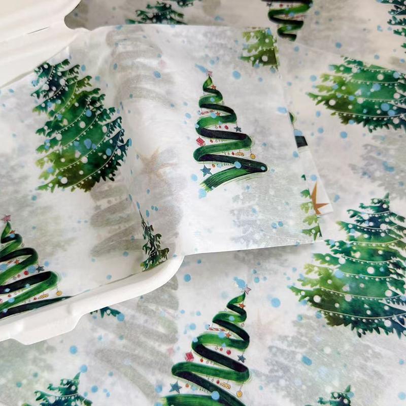 WTEMPO 40 Sheets 35*50CM Christmas Gift Wrapping Paper Christmas Series Pattern Printed Packaging Paper for Holiday Decorations and Gift Box Filling