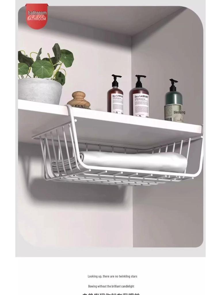 Dormitory Essentials Under-Shelf Storage Basket for University Desks and Wardrobes