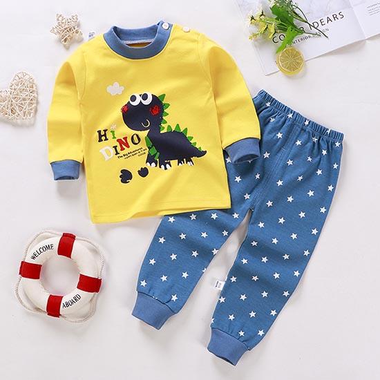 Winter Kids Long Sleeve O Neck T Shirt Pants Set Casual Baggy 2pcs Suit Cotton Cartoon Printes Outfit