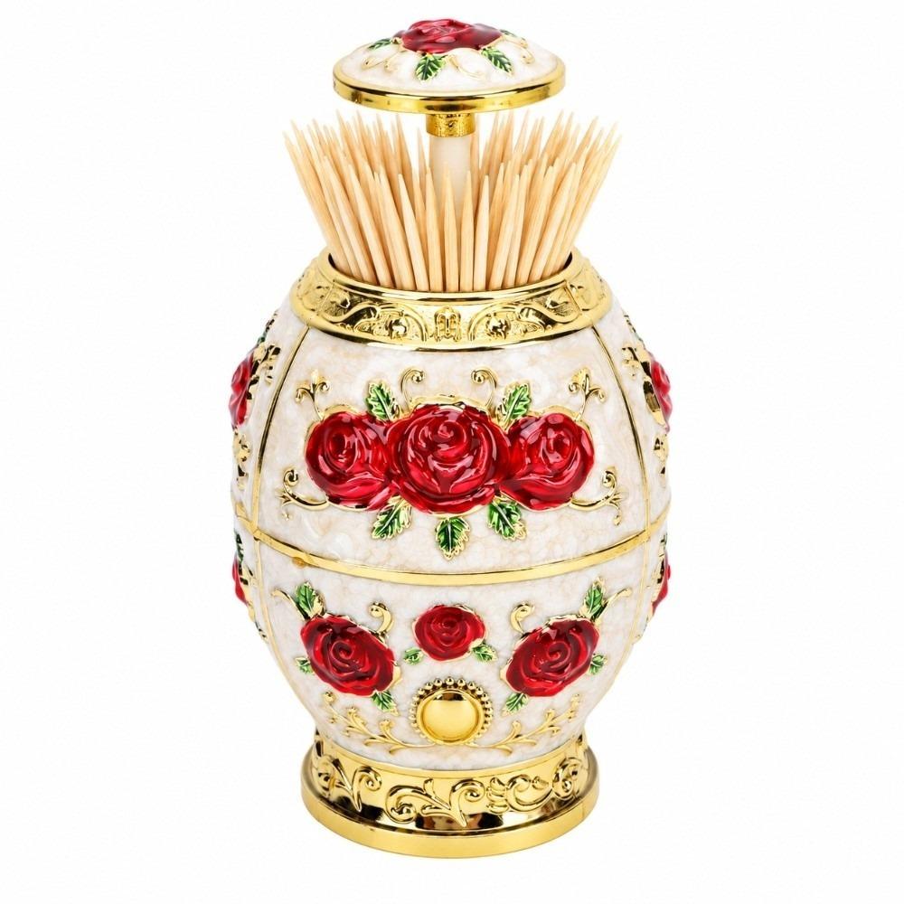 1pcs Gorgeous Finis spring Up Toothpick Holder Retro Toothpick Container For Dining Table