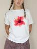 Flower Printed T-shirt Polynesian Hibiscus Monstra Tshirt Fashionable Women's T-shirt Harajuku Street Clothing Y2k Top Graphic