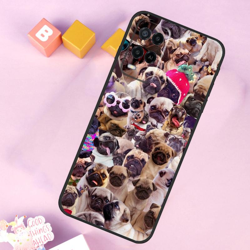 Cute Pug Dog Case For Oppo A6 A5 Pro A15 A16 A76 A96 A17 A57 A98 A58 A78 A18 A38 A54 A74 A94 A40 A60 A80