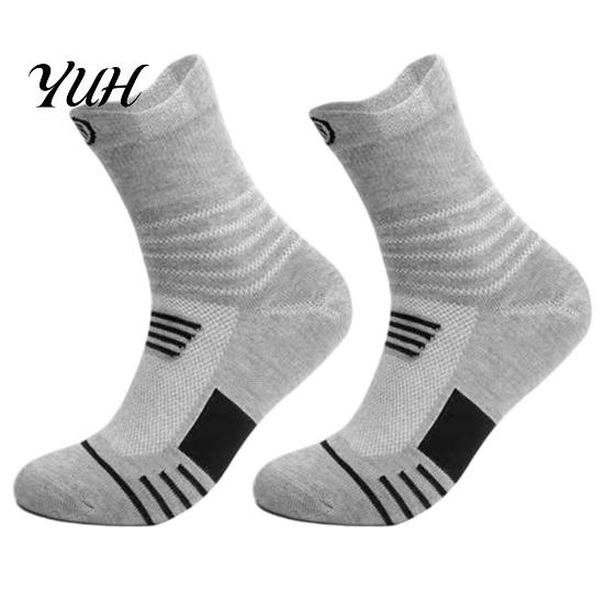Ankle Support Athletic Gear 1 Pair Men's Crew Socks, Moisture Wicking Running Comfortable Badminton Socks Soft Workout Casual Thin for Sports