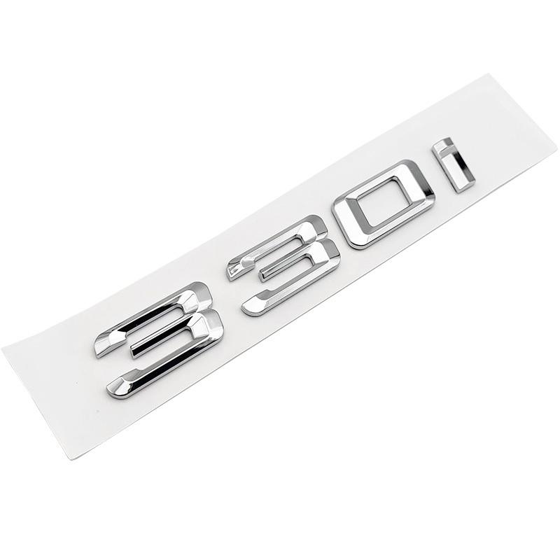 3D ABS Chrome Black Logo 330i 330d Emblem Letters Sticker Car Trunk Badge For E46 E90 E91 E92 G20 E30 F30 Car Accessories