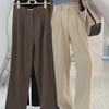 Женские спортивные брюки с высокой талией и широкими штанинами 2024 года — осенний однотонный повседневный костюм, длина девять точек