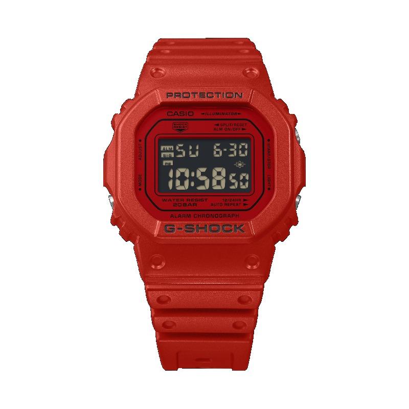 Casio Мужские часы G-SHOCK, смола, водостойкость 200 м, цифровые, ударопрочные, кварцевые, DW-5600RRB-4
