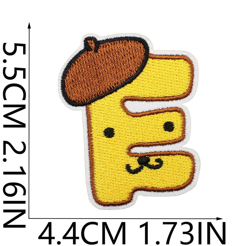 Animated Kitten Embroidery Cloth Sticker, Clothes Bag Decoration, Puppy Letter Computer Embroidery Label, English Letter Patch Sticker