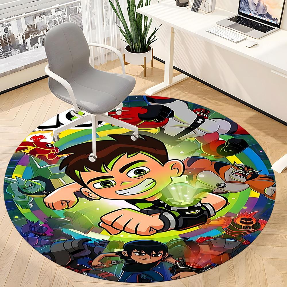 Ben Tennyson Aliens Ben 10 Office Round Area Rug, Under Office Chairs Bedroom Living Room Home Decor a1022293