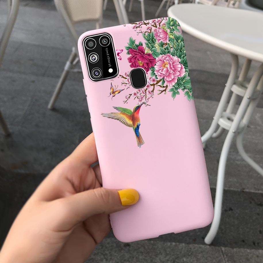 Силиконовый чехол для Samsung M31 M 31 Чехол Свежий Цветок Перо Ударопрочный Чехол для Телефона для Samsung Galaxy M31s M31 s M315 M317 Etui