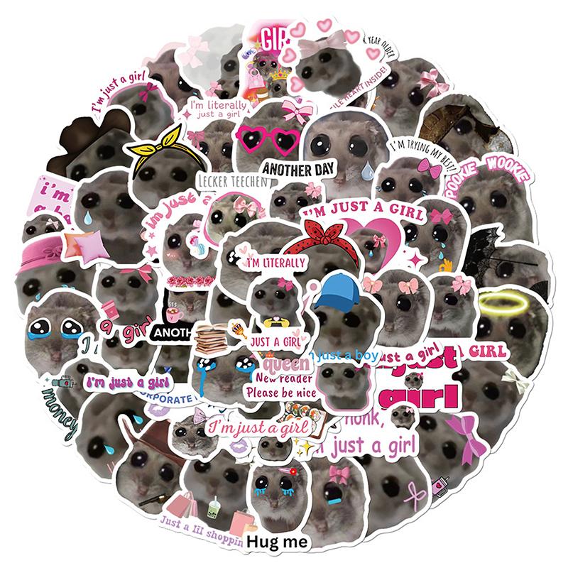 56 шт. Грустный хомяк мем декор комнаты наклейки на стену papel tapiz наклейка на стену водонепроницаемый cozinha закладка