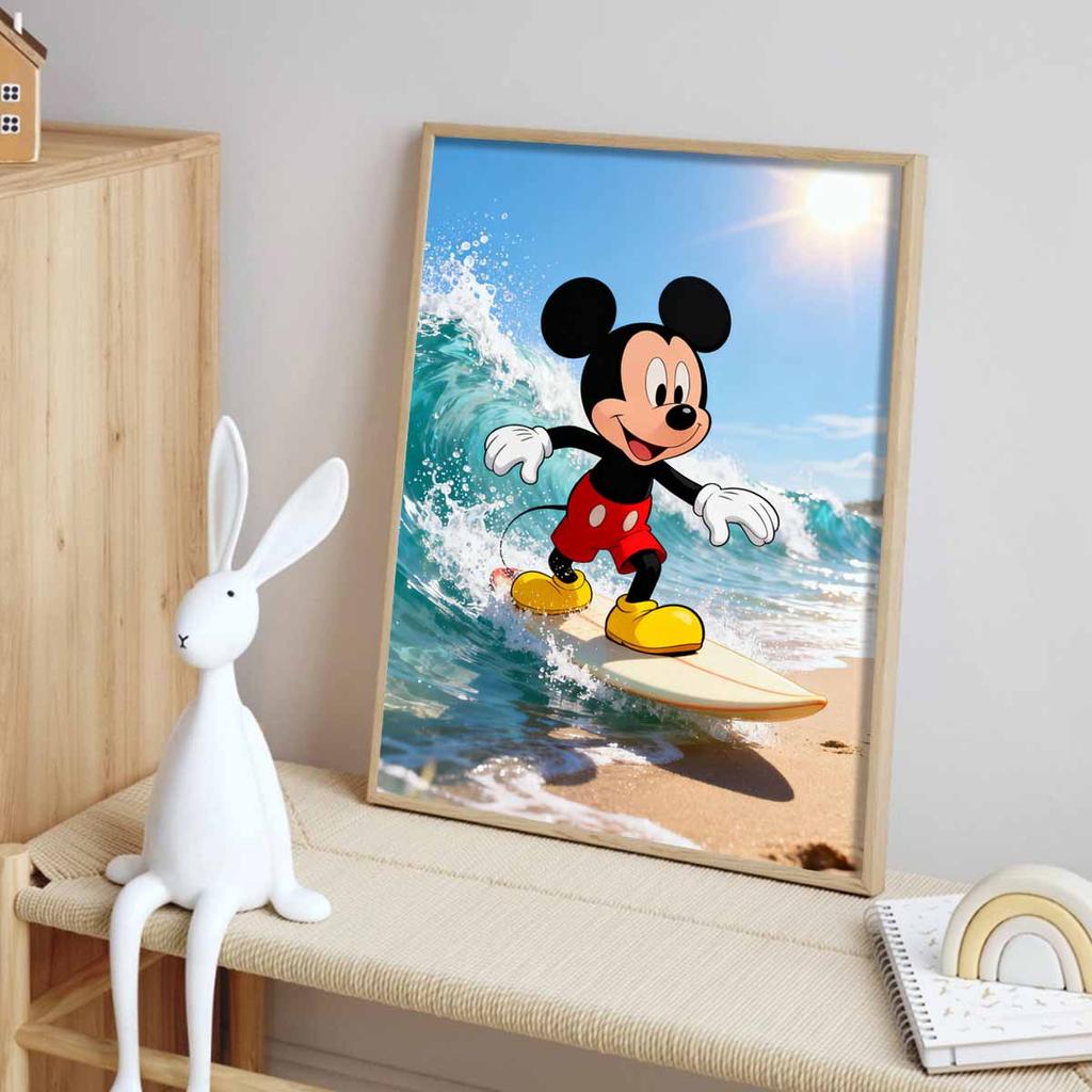 Disney Diamond Art Painting Kit Mickey Surfing 5D Diamond Painting Dot Art Home Wall Decor