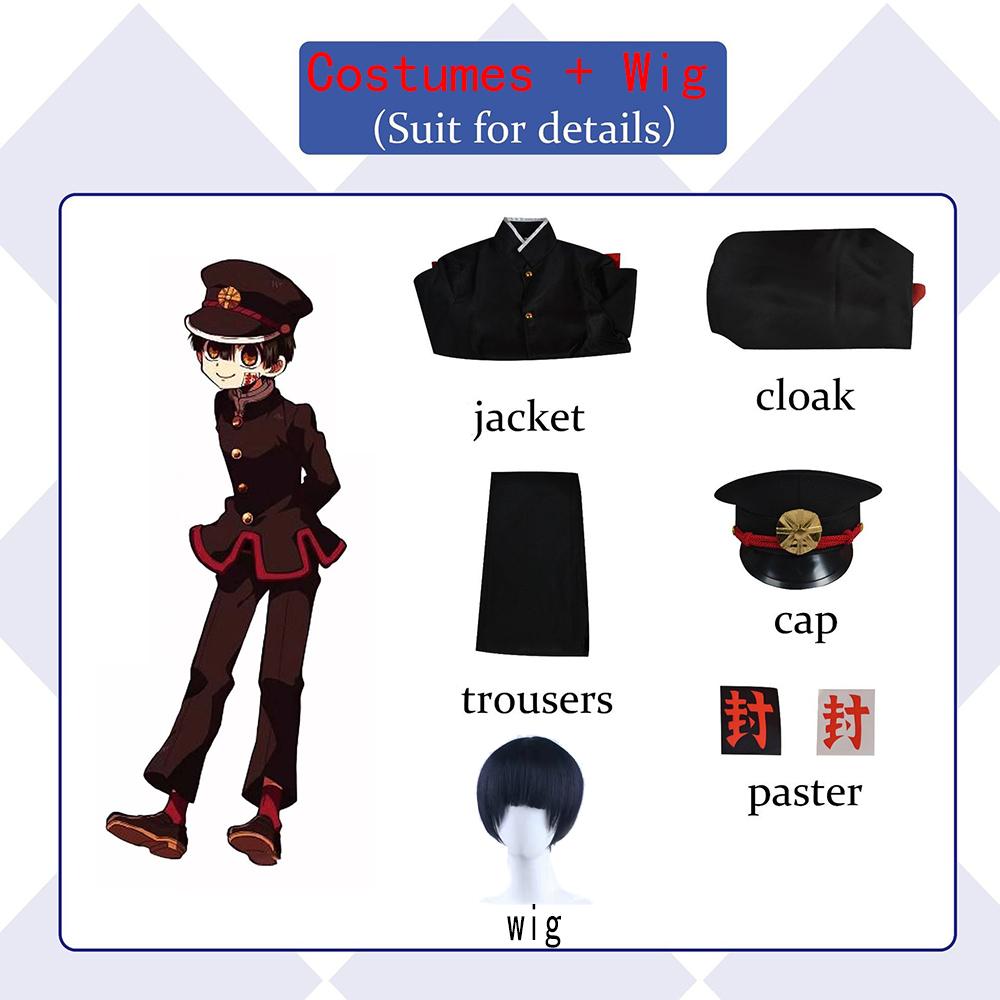 Anime Jibaku Shounen Hanako Kun Yugi Amane Cosplay Costumes Toilet Bound Hanako Kun Cloak Black Full Set Uniform