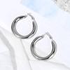 Metal Simple 50mm Thick Tube Minimalist Round Hoop Earrings Jewelry Fashion Big Circle