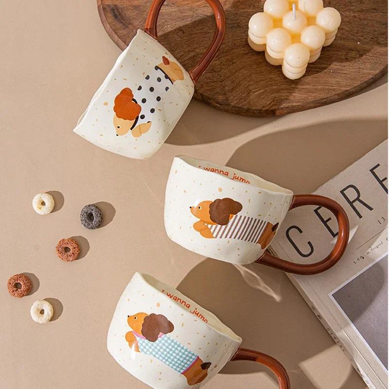 300ml Ceramic Coffee Cup Big Ears Doggy Cup High Appearance Level Breakfast Cup Milk Coffee Bring Gift Box Packing Mug