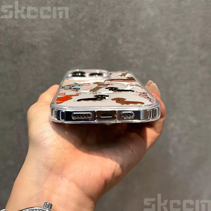 Милый такса бульдог Для Magsafe Беспроводная зарядка Чехол Для Samsung Galaxy S25 S24 S23 S22 S21 S20 Ultra Plus FE A16 A56 Чехол