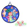 Dart Board Throwing Ball Popular Toy Board Game with 6 Adhesive Balls Target Dart Board Set Animal Pattern Velcro Adhesive Safe Toy Educational Toy