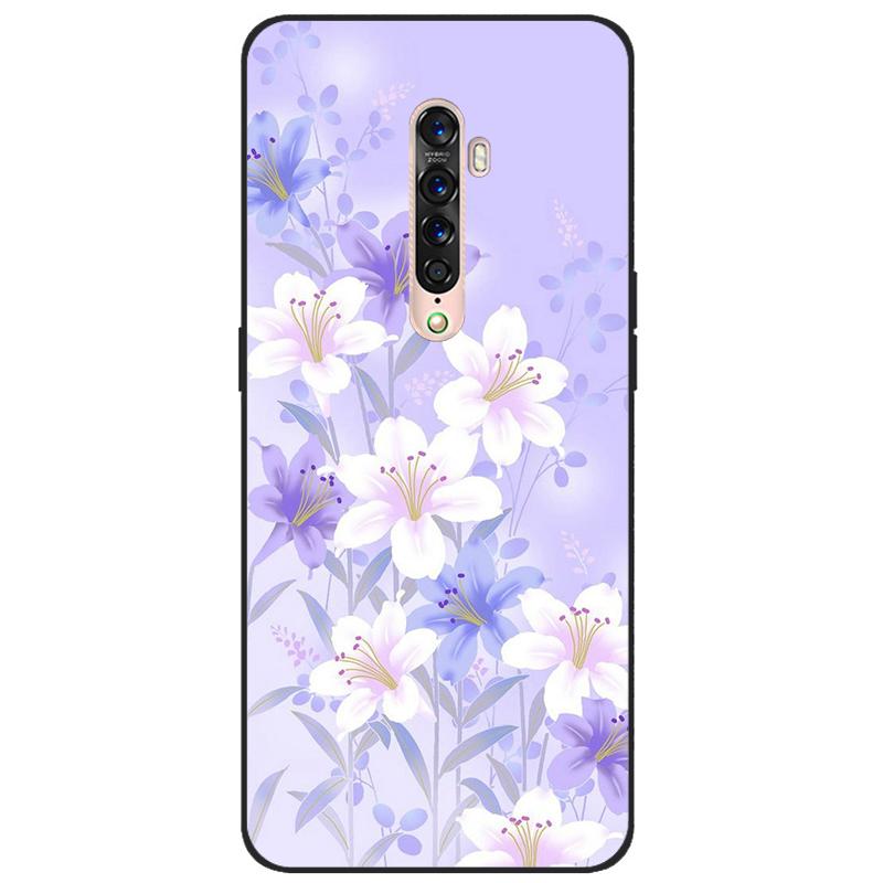 Чехол для OPPO Reno 2 Мягкий ТПУ Силикон Мультяшная Задняя Крышка Чехлы для Телефона ТПУ Черный Бампер для Корпуса PCKM70, PCKT00, PCKM00, CPH1907