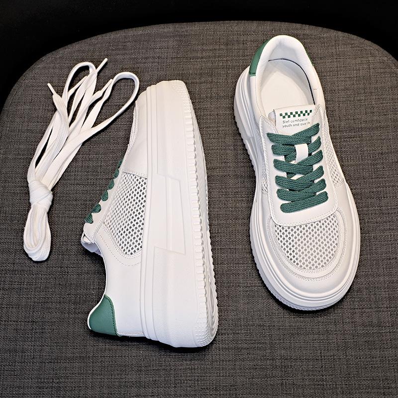 Women Sneakers Platform White Shoes Women's New Sports Versatile Leather Heightening Board Shoes Casual Shoes Platform Sneakers
