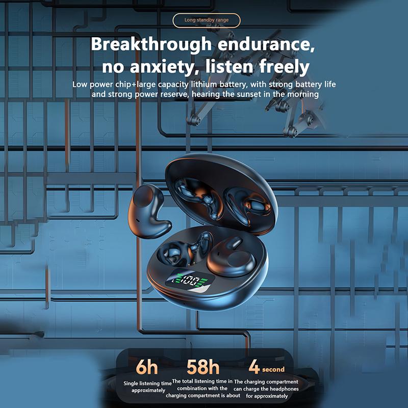 Invisible Sleep Wireless Earphone Bluetooth 5.3 Hidden Earbuds Lightweight Waterproof Noise Proof Touch Control Headphones