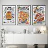 Граффити искусство все виды еды холст живопись тортилья гамбургер кухня настенное искусство постер столовая украшение дома фреска без рамки