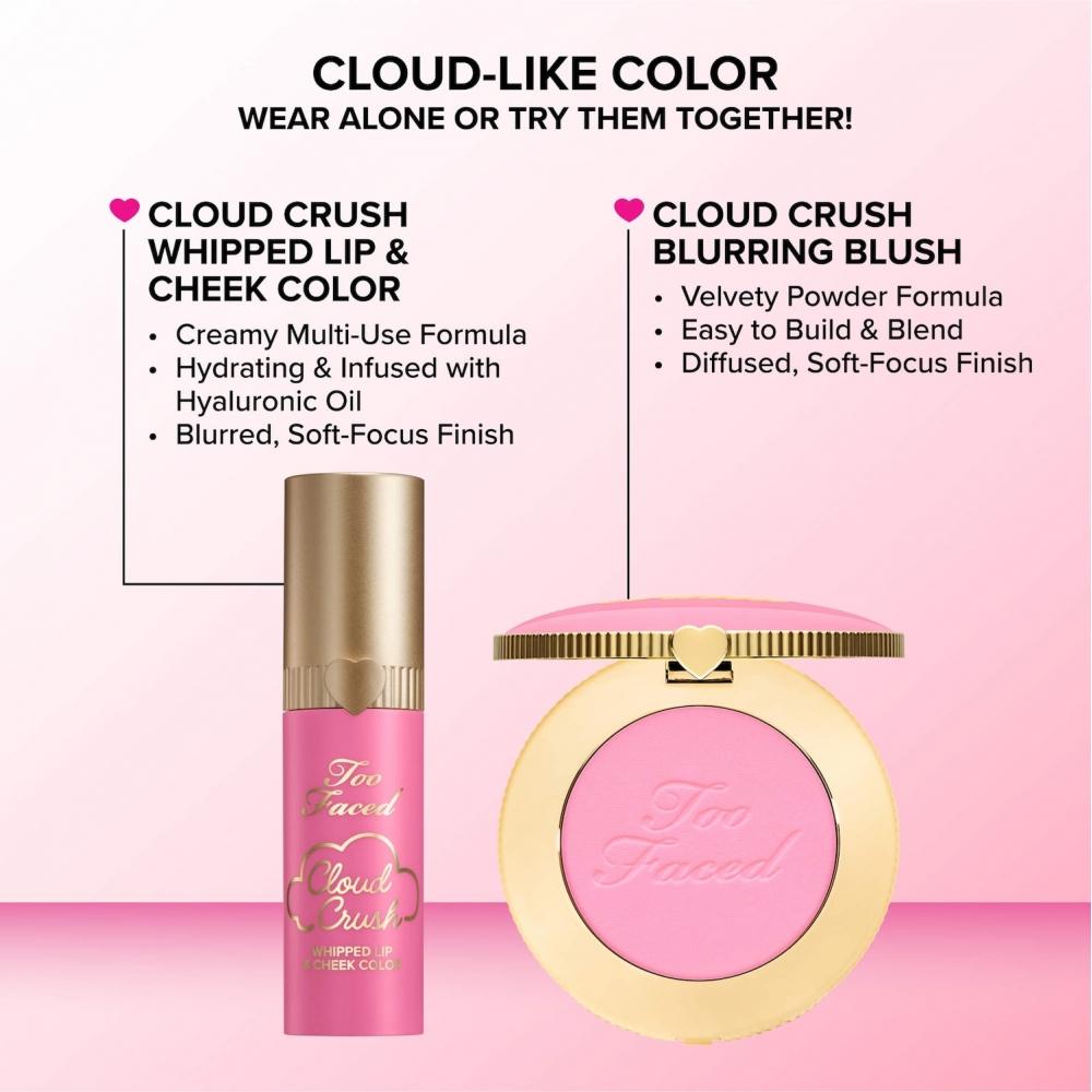 Too Faced Cloud Crush Whipped Lip   Cheek Blush 0.15 Oz 4.3 G Milk   Cookies Cool Nude Rose