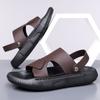 Fashion Casual Leather Summer Men Slippers Breathable Sandals Classics Beach Slides Outdoor Male Flip Flops Soft Dual-Purpose Half Drag