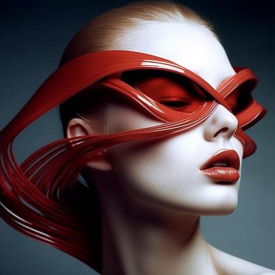 Очки Wave Lines Large Frame, футуристические солнцезащитные очки, женские индивидуальные солнцезащитные очки