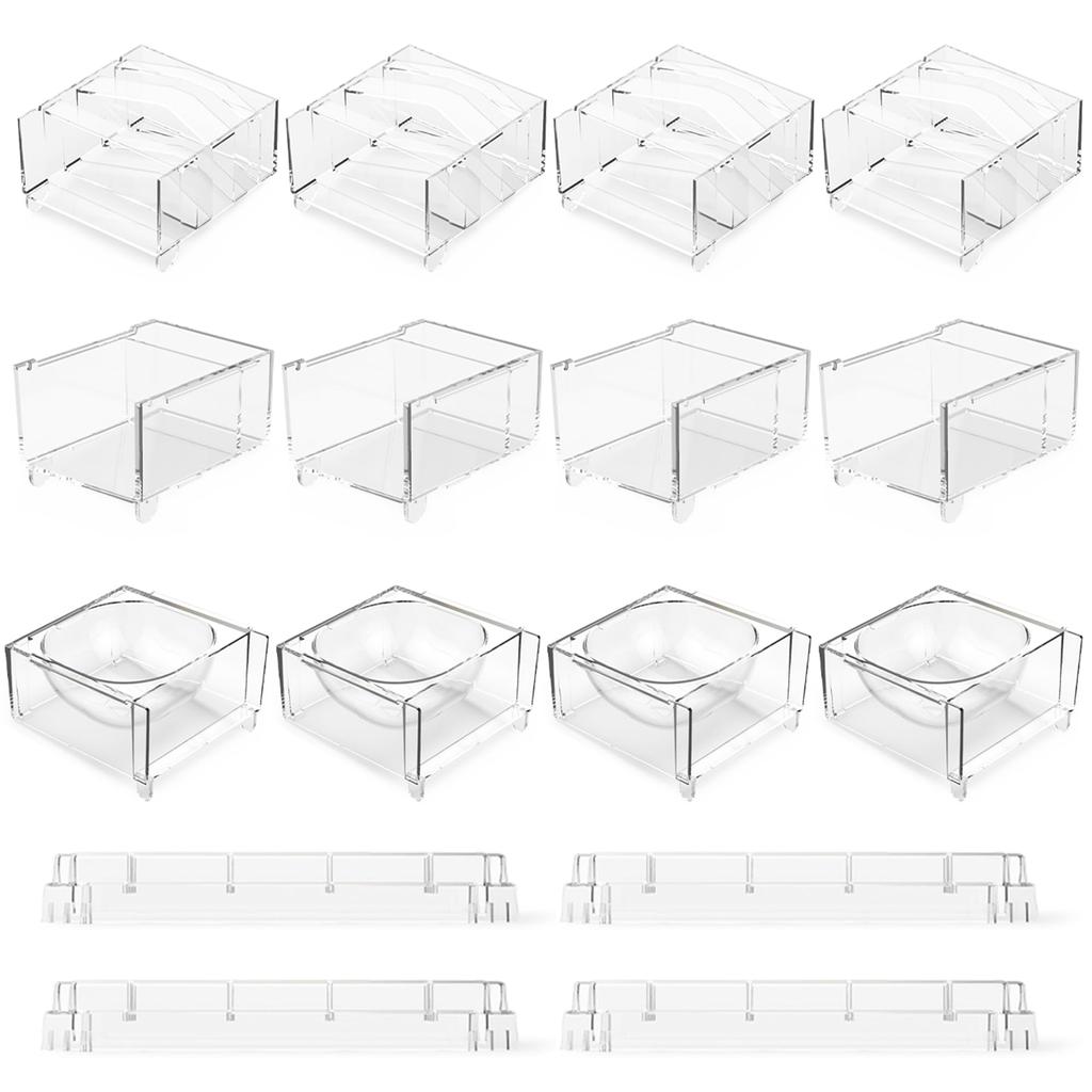Clear Board Game Cards Stand Holders [4 PACK] | Transparent Card Deck Display Holders | Playing Card Holders for Ticket To Ride, Monopoly, Dominion