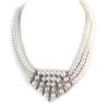 Les Trésors De Lily [N8851] - Silver Ivory Designer 'Sissi' Necklace (3 Rows)