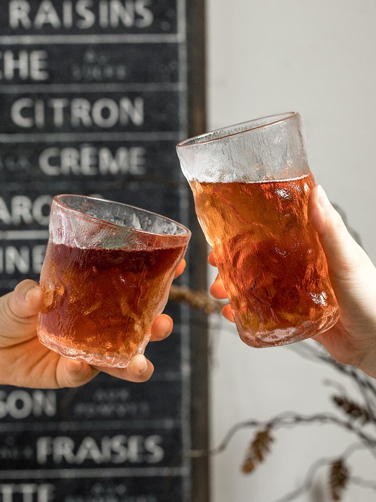 Summer Ice Glacier Glass Cup Trendy Design Transparent Whiskey Lemon Juice Drinking Cup