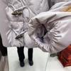Женская новая пуховая куртка-«хлеб» с коротким рогом, застежкой на пуговицы, белая, с воротником-стойкой, свободное зимнее пальто