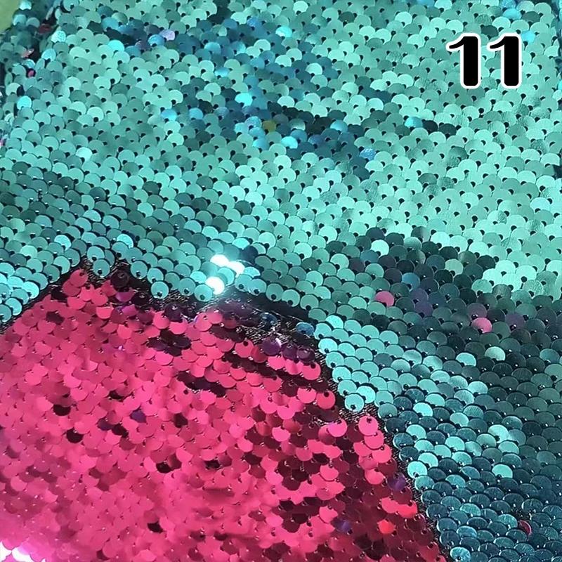 100x130см Блестящая ткань с пайетками 5мм Ткань-перевертыш Наволочка Чешуя рыбы Переворачивающиеся пайетки Материал Сценический костюм Модные аксессуары