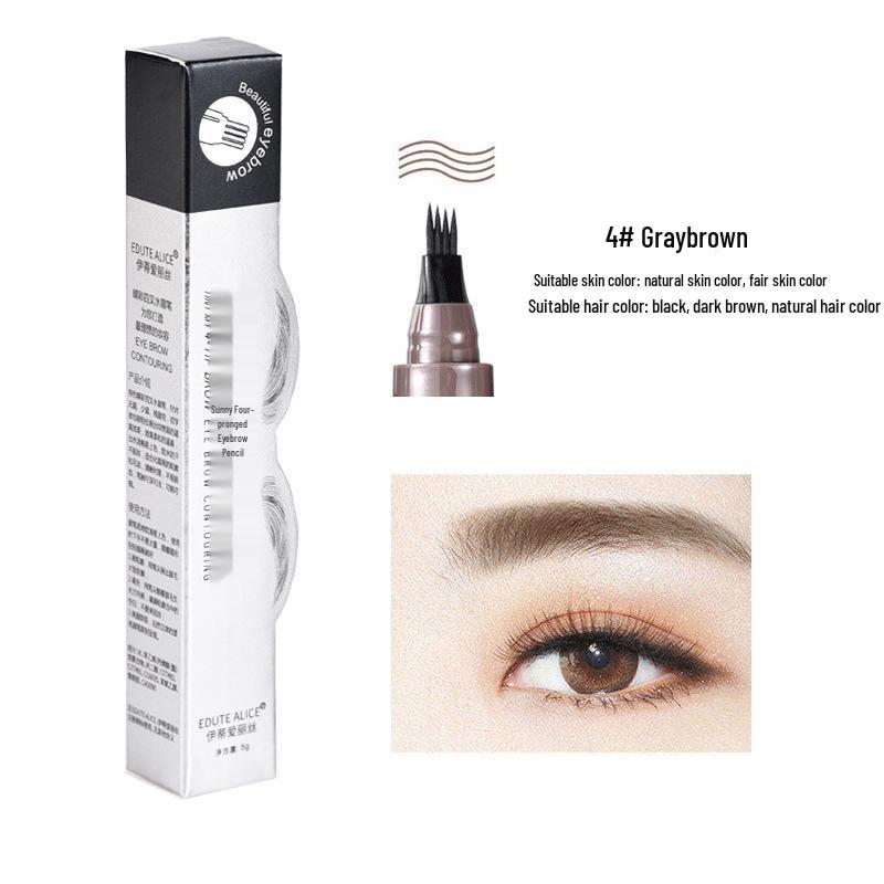 Водостойкий карандаш для бровей с четырьмя зубцами: Потостойкий, Не размазывающийся, Макияж с точностью до волоска