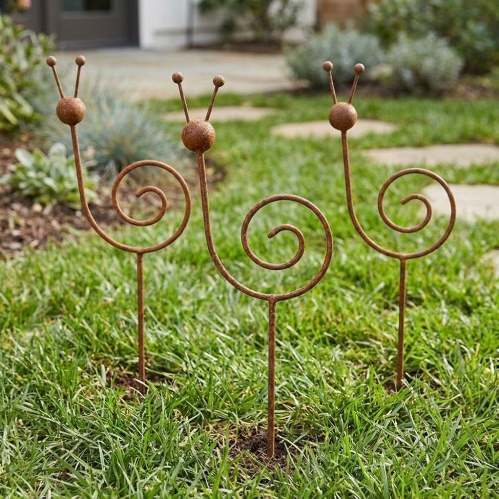 Weather Resistant Snail Shape Yard Art Rustproof Rustic Snail Sculpture  Patio Porch