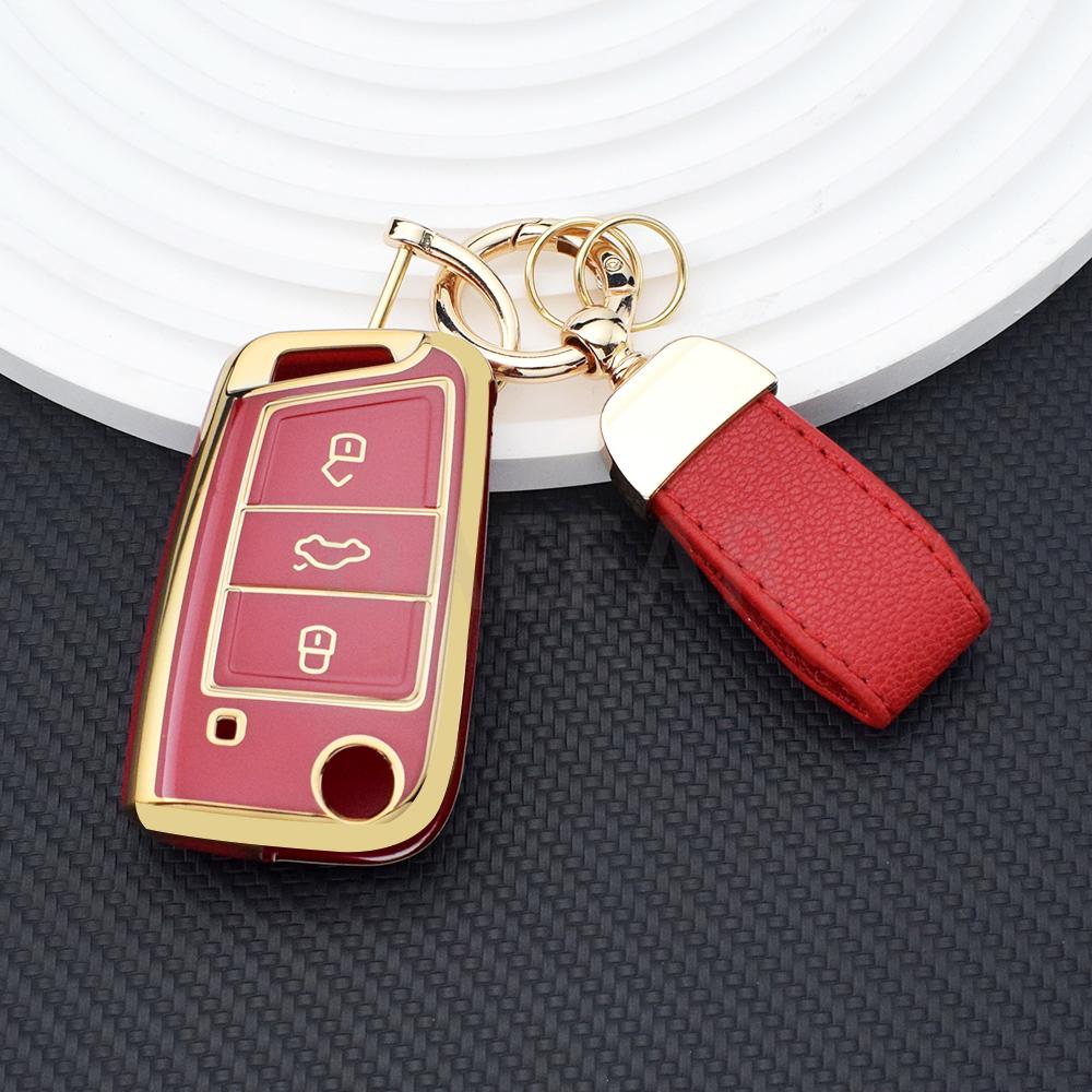For VW Golf 7 GTI POLO T-Cross T-Roc Touran Tiguan Leon Ateca Arona Skoda Octavia Rapid Kodiaq Fabia Seat Ibiza Key Case Cover