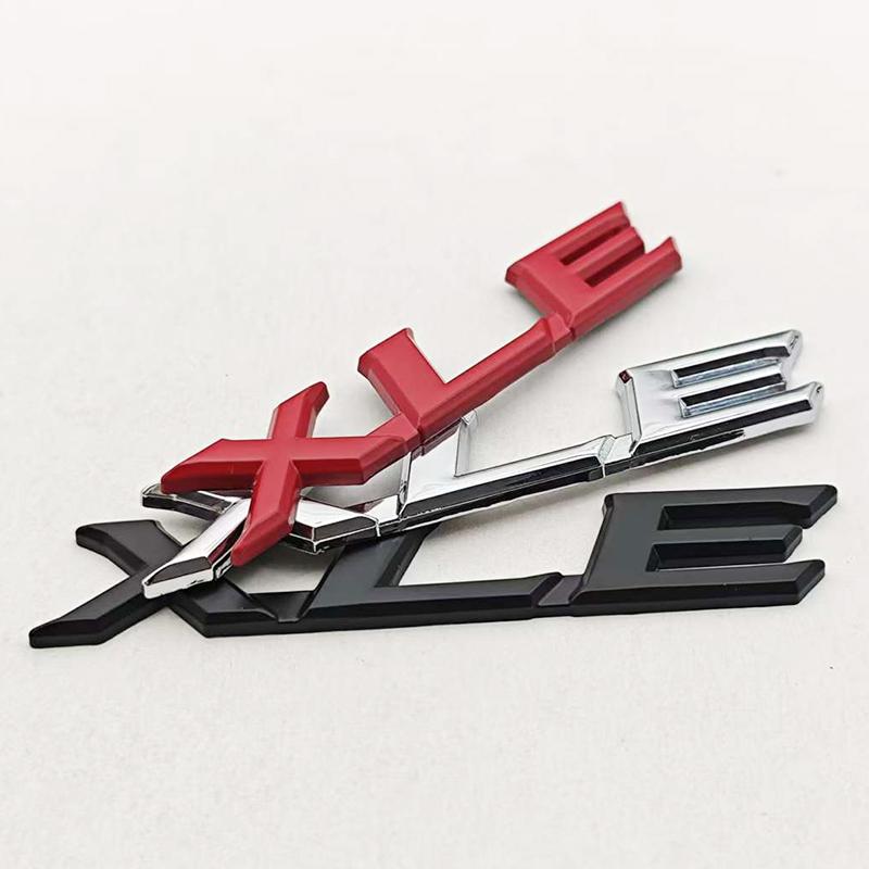 RE023D Metal Badge Car Letters Rear Trunk Logo XLE Sticker Emblem for Toyota Highlander Corolla Sienna Camry RAV4 XLE Accessories