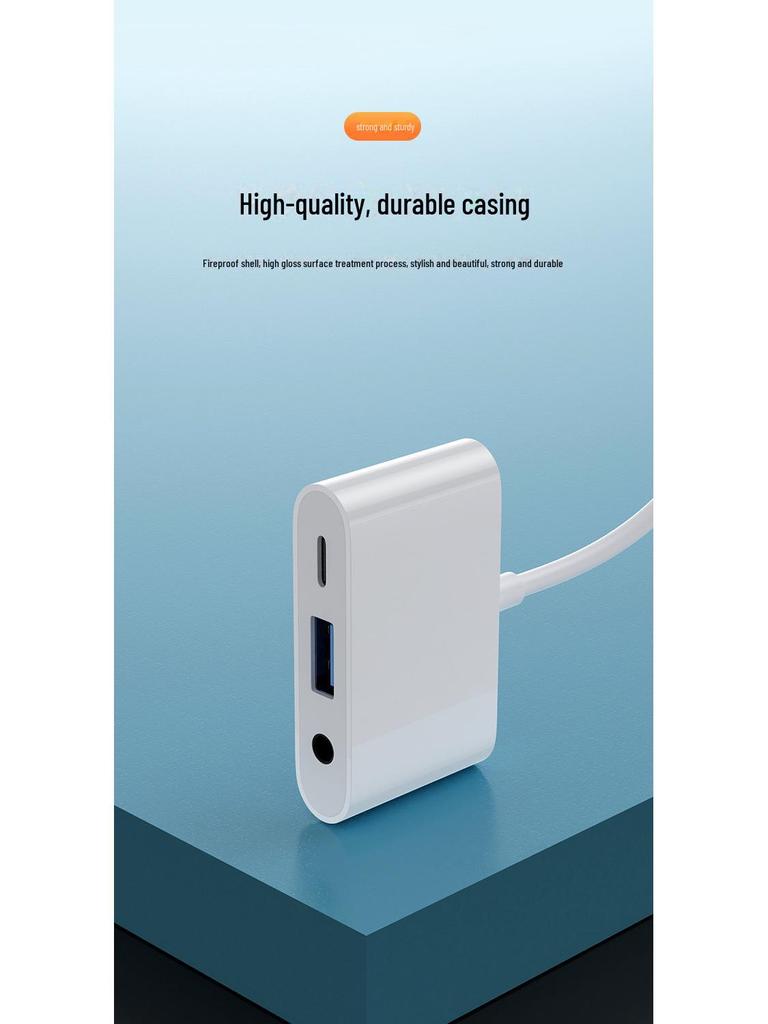 Biaz OTG Adapter: Charge & Play Music Via Lightning, USB, & 3.5mm Audio Converter.