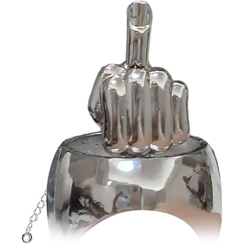 Забавное всплывающее кольцо на средний палец, розыгрыш, подарок на средний палец, забавное кольцо для снятия стресса, интерактивное кольцо на средний палец, выражающее настроение