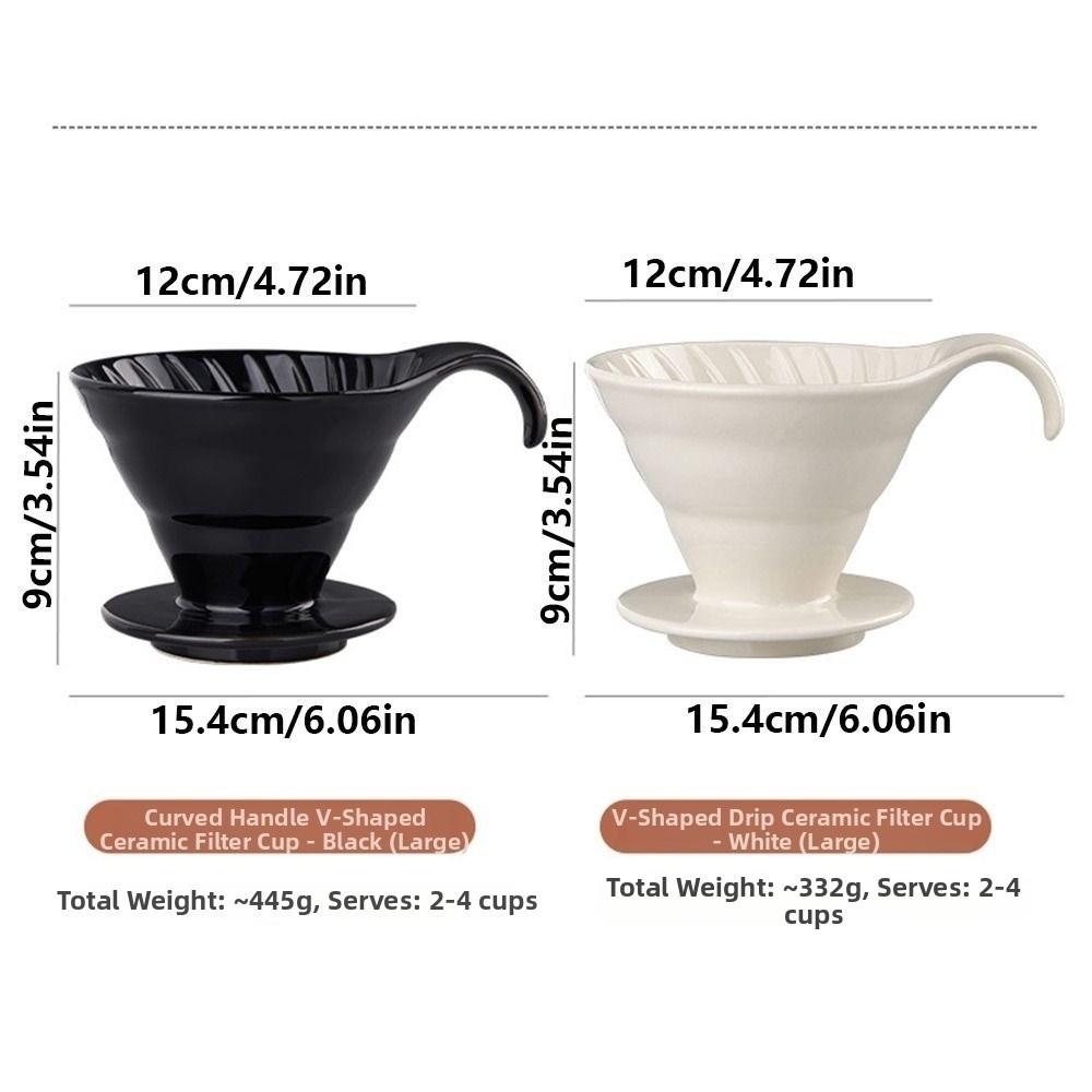Reusable Ceramic Coffee Filter Cup V Shape Design Espresso Coffee Dripper Coffee Making