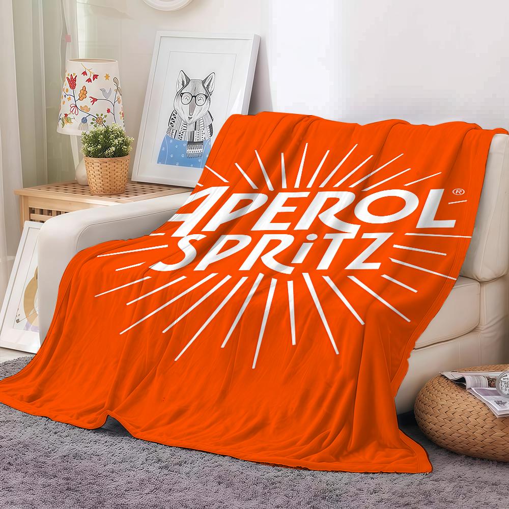 Aperols Spritz Flannel Blanket Warm And Soft Suitable For Bedroom Living Room Sofa Bed Office Travel Camping