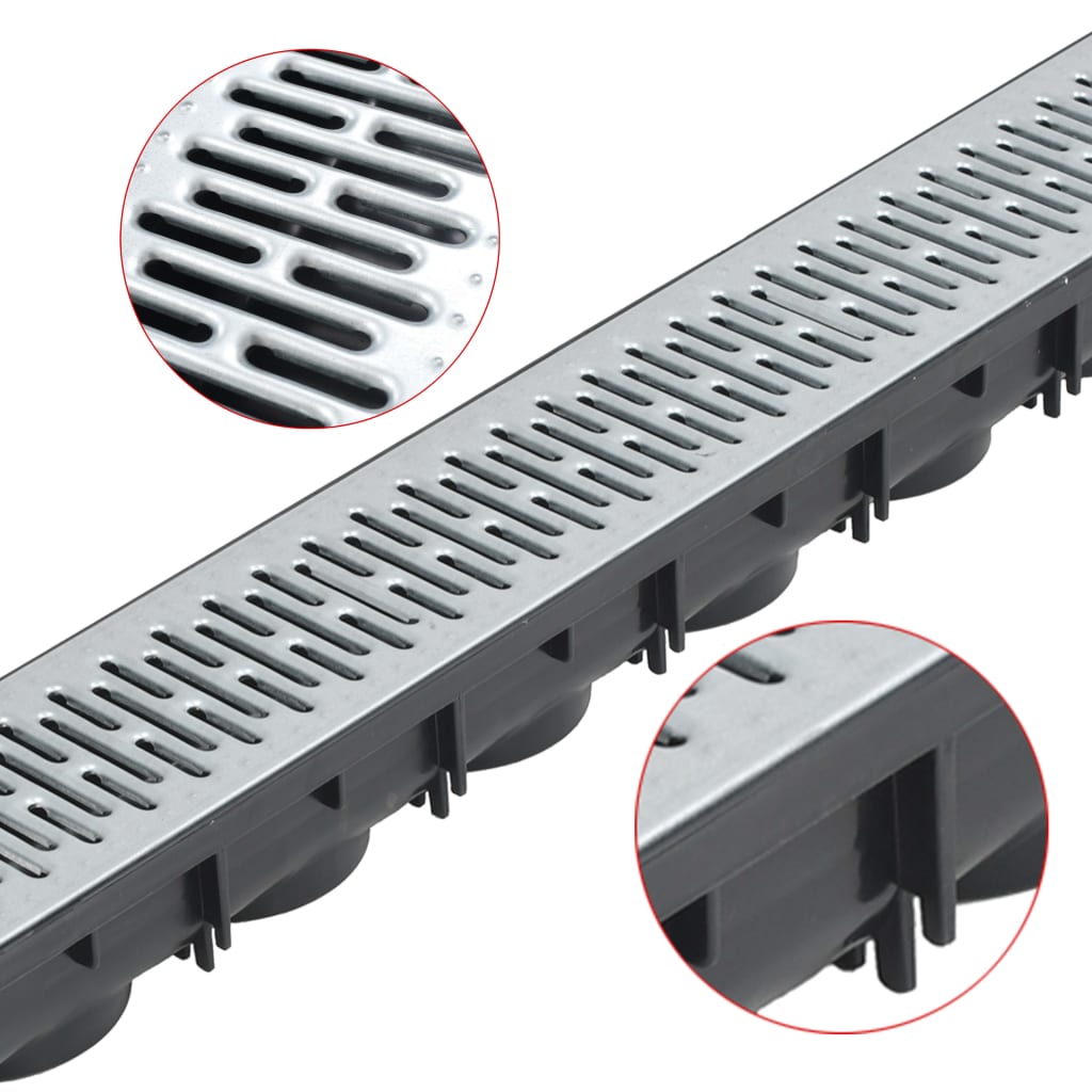 Drainage Channels 6 pcs Galvanized Steel 6 m