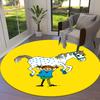 Круглый ковер с изображением мультфильма Пеппи Длинныйчулок, Ковер для гостиной, спальни, дивана, игровой комнаты, Нескользящий коврик Q0030
