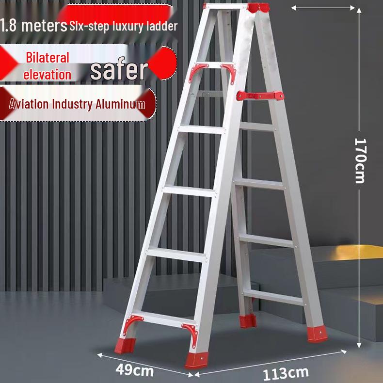Aluminum Alloy Thickened Folding Ladder for Household and High-Altitude Use