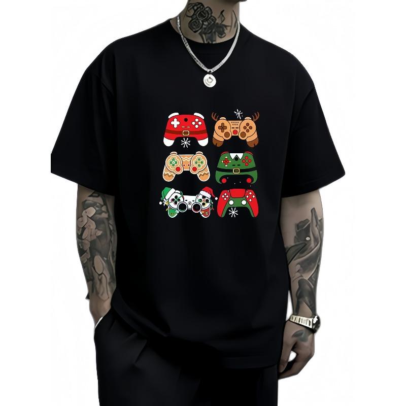 Mens retro game Tshirt fashionable casual fitness game console roundneck shortsleeved top