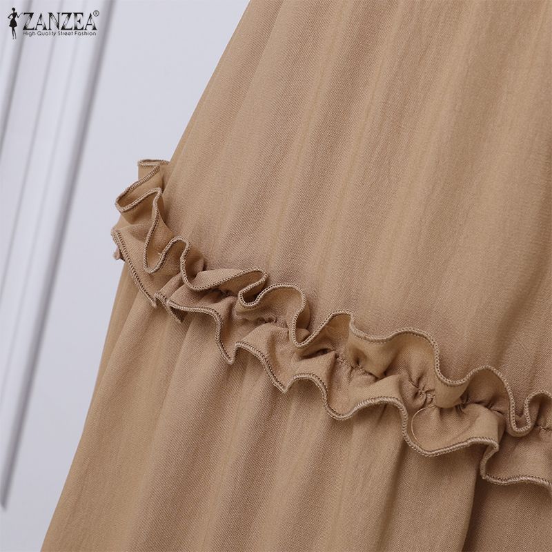 ZANZEA Женские повседневные свободные летние длинные юбки с эластичной резинкой на талии