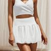 Ladies' Fashion Solid Color High Waist Skirt Double Layer Bubble Skirt Skirt