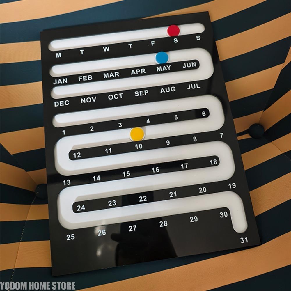 Nordic Style Acrylic Wall-Mounted Calendar Creative Desktop Home Ornament Perpetual Calendar New Year's Gift