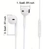 Проводные наушники Type-C для мобильных телефонов iPhone 16/15, внутриканальные, для iPad, с плоской головкой, Samsung, , vivo, OPPO. OnePlus