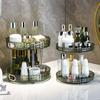 Light Luxury Dresser Cosmetics Rotary Storage Shelf Box Toilet Table Top Perfume Skin Care Products Shelf Tray