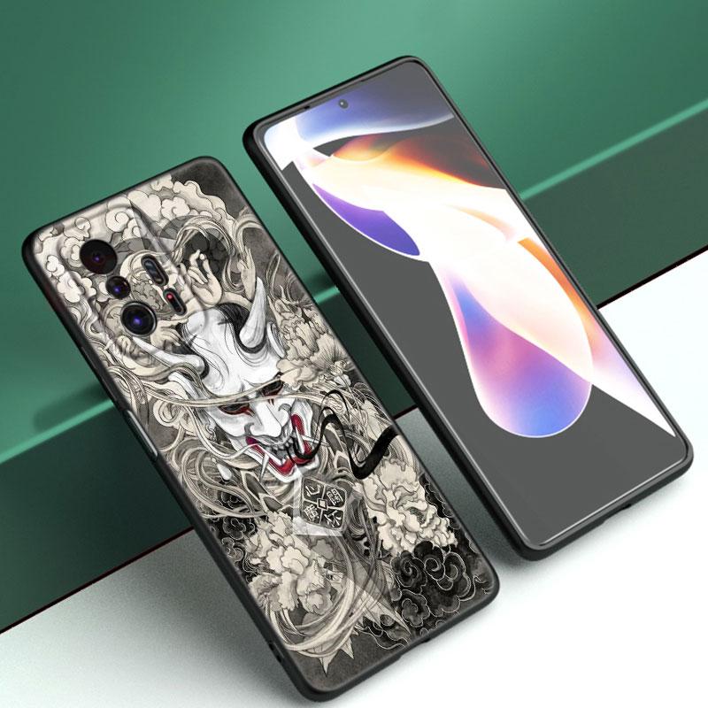 Чехол для телефона с маской самурая Oni для Xiaomi Mi A2 8 9 SE Note 10 10T 11 12 Lite 9T 11T 12S 12T Pro A3 6X 12X, мягкий черный чехол из ТПУ
